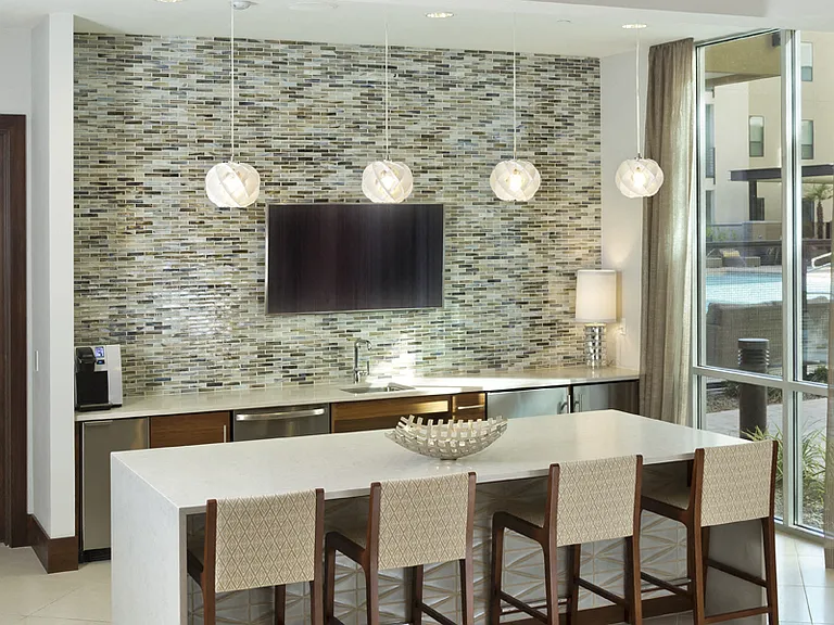 Resident lounge with catering kitchen