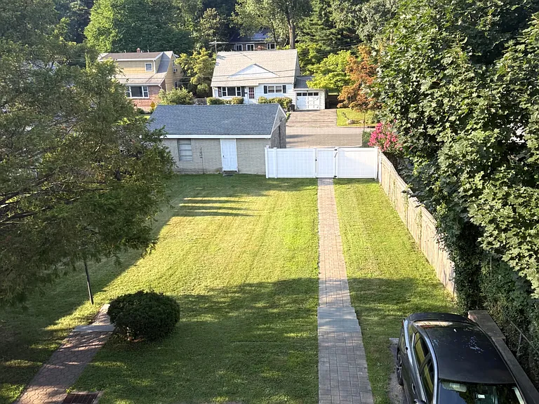 Aerial view of backyard