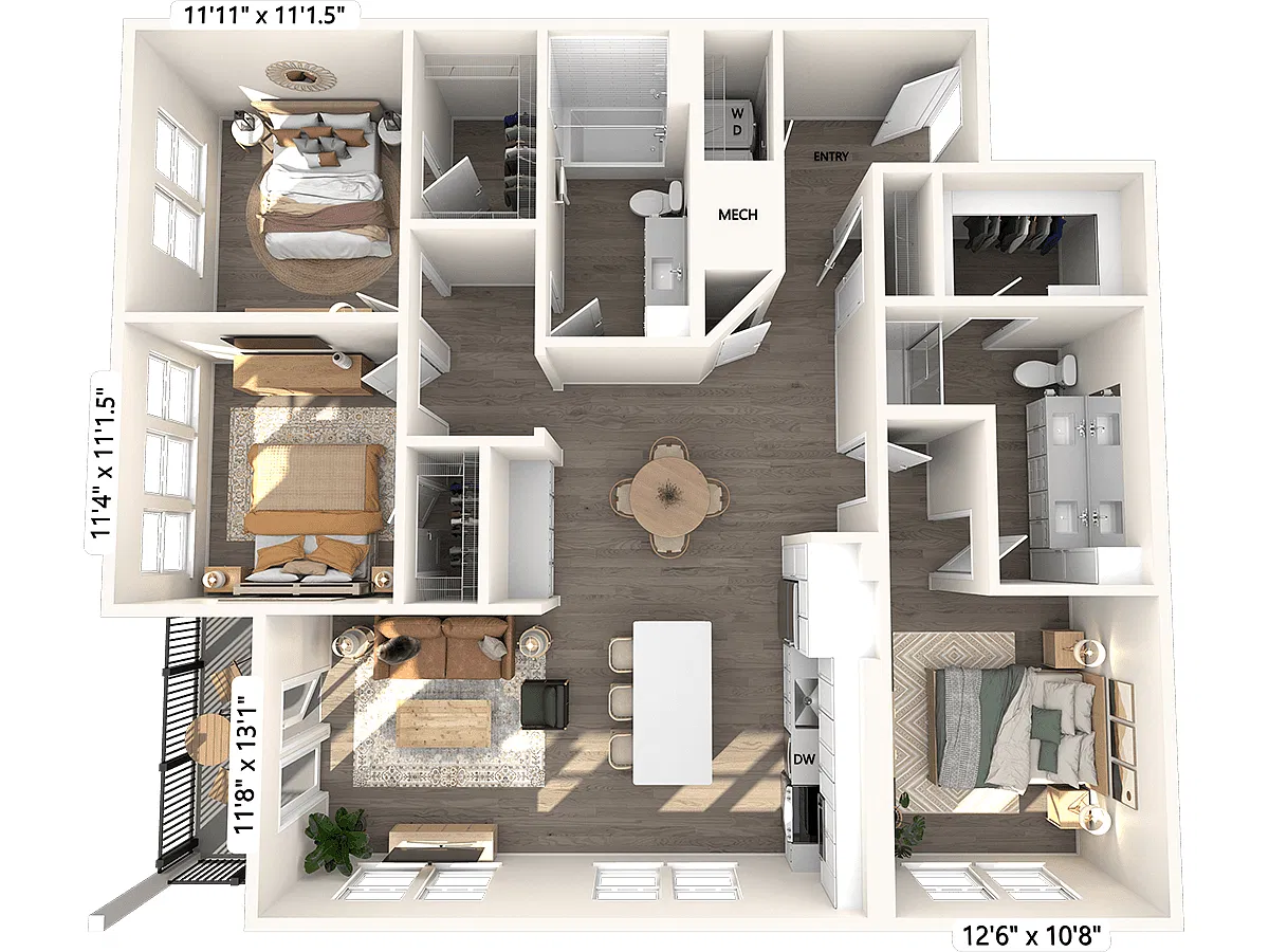 Floor plan C1-1421sf-250-650