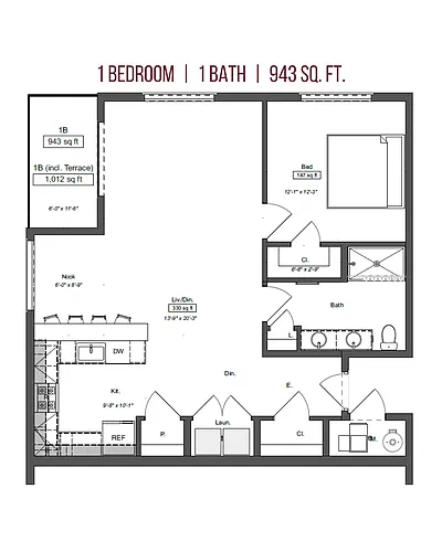 Floor plan 1 Bedroom