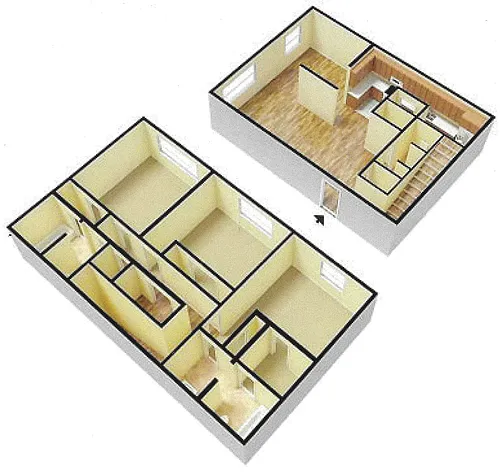 Floor plan 3 Bedroom Townhome