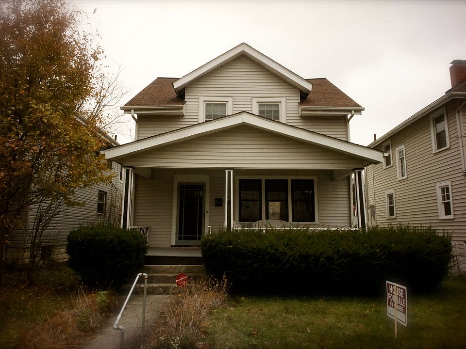Front features large porch