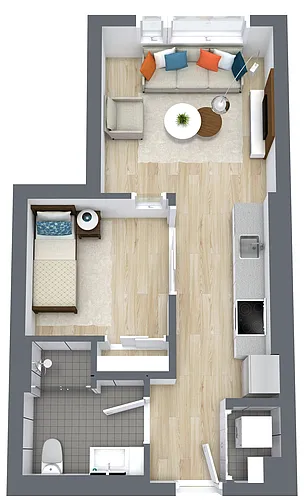 Floor plan 1X1 0A
