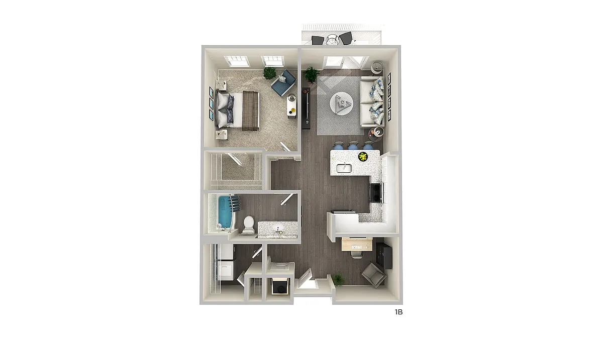 Floor plan A2 - 1 Bed | 1 Bath - Signature