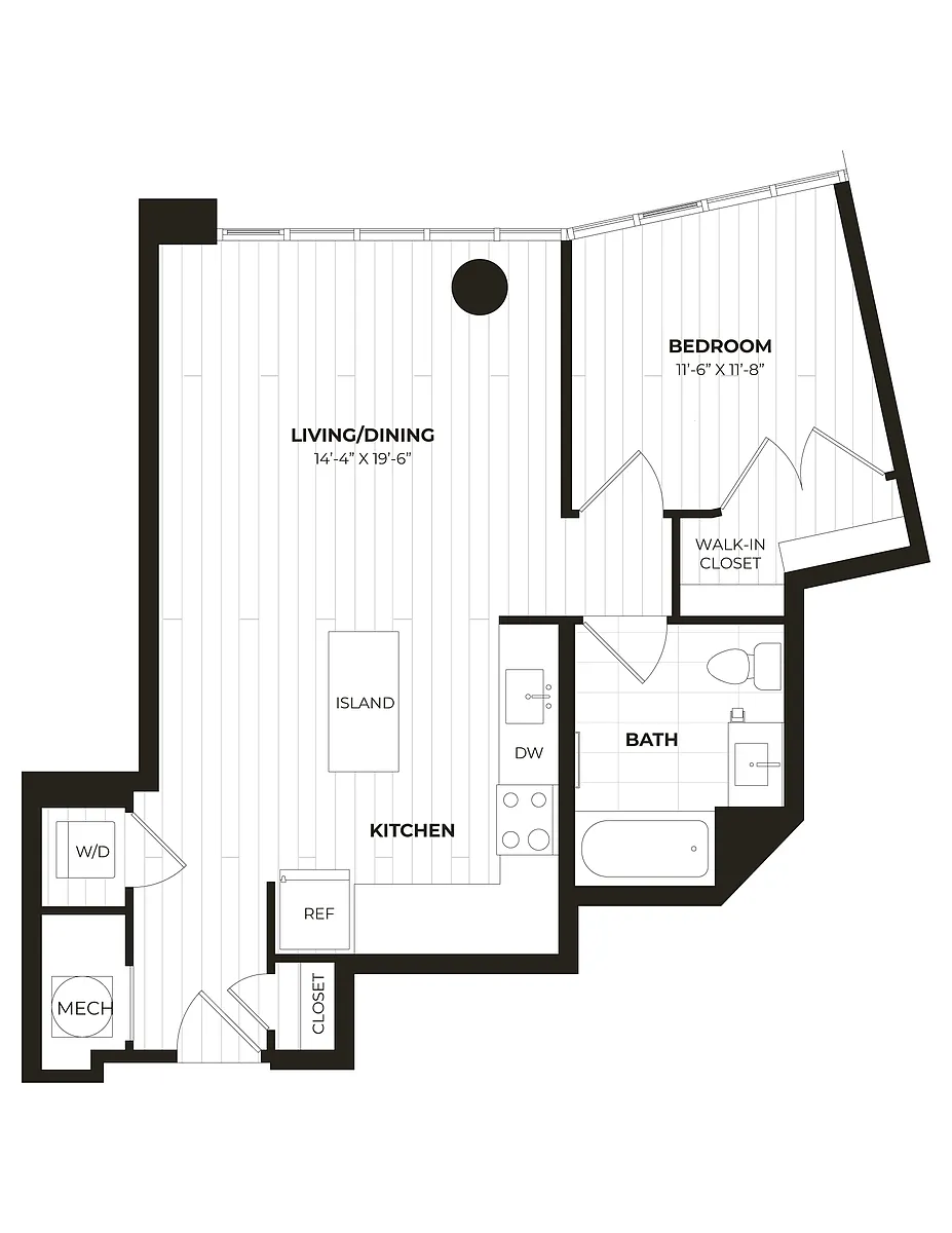 Floor plan 1 Bed/1 Bath-U03