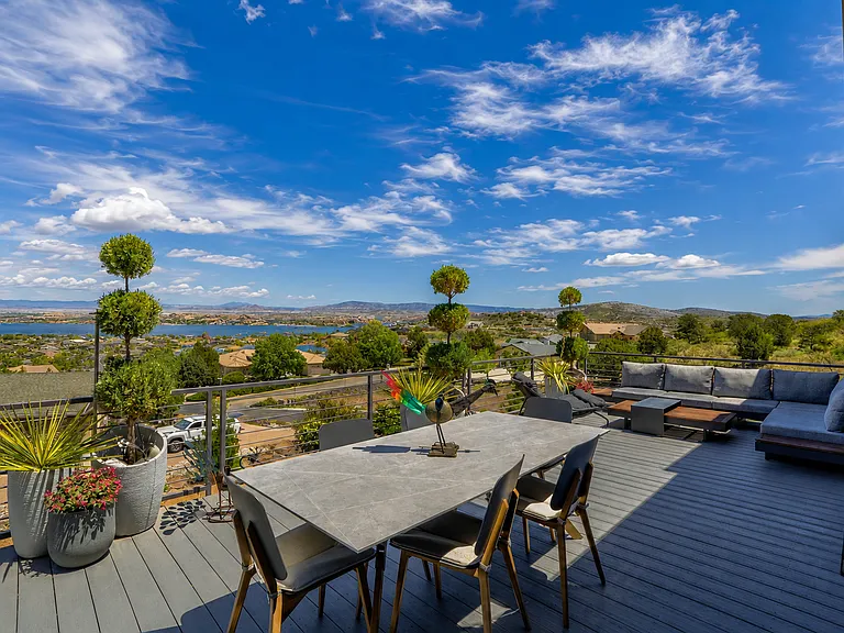 Deck with forever views of lake, flagstaff and beyond. Truly spectacular location and views...we've been told they are the best views in Prescott