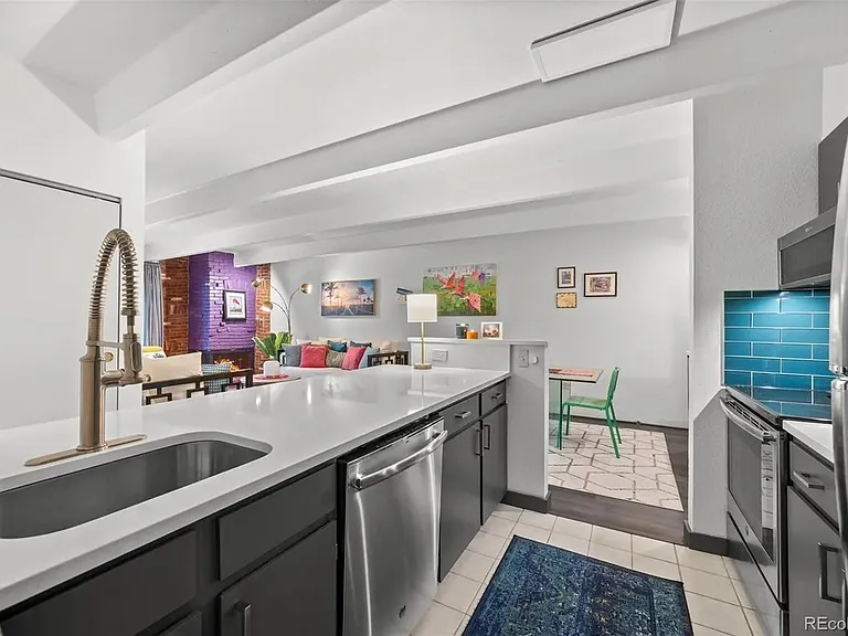 This is the view into the kitchen from the condo entrance