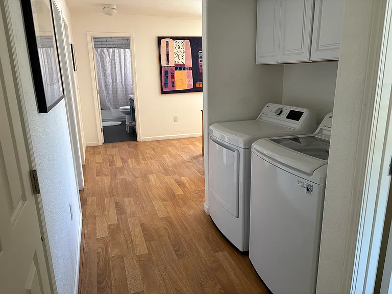 Laundry area, new washer and dryer