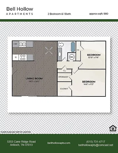 Floor plan 2bed1bath