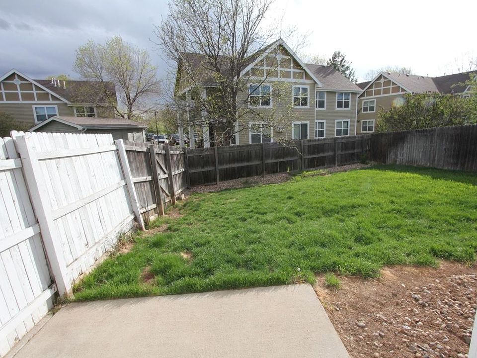 patio and fenced yard