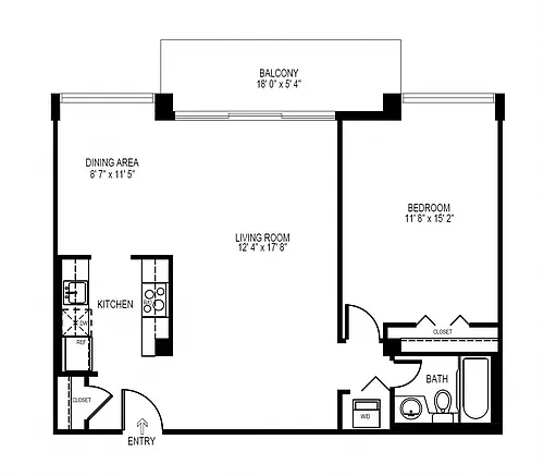 Floor plan 1 Bedroom, 1 Bath 700 SF 11