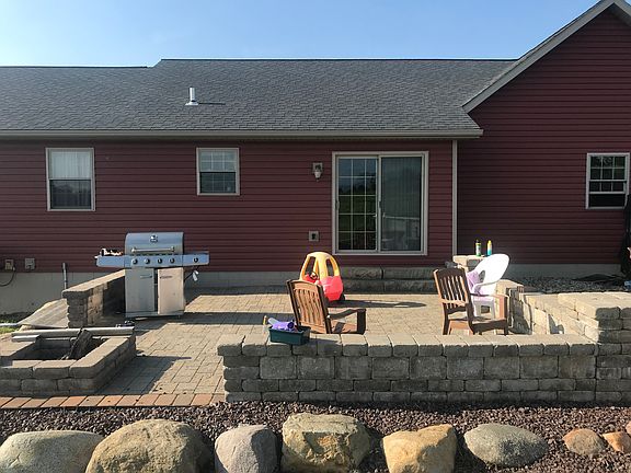 Brick patio with fire pit 