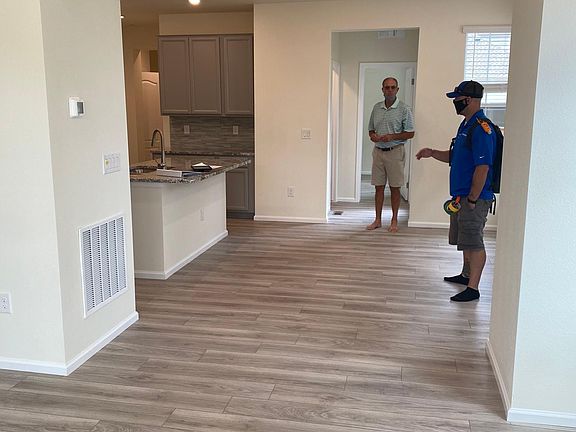 Living room and kitchen area
