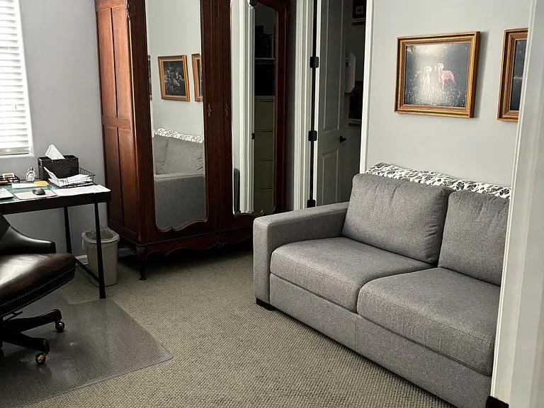 Bedroom 3, queen sofa and office.