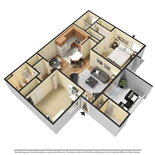 Floor plan 2X2B1R