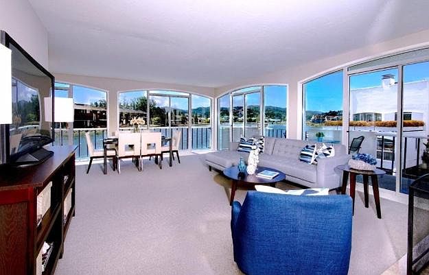 Situated out on the water. Southeast facing and bathed in sunlight.