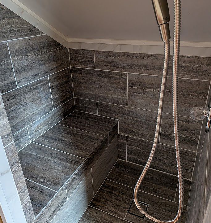 Tile work in shower