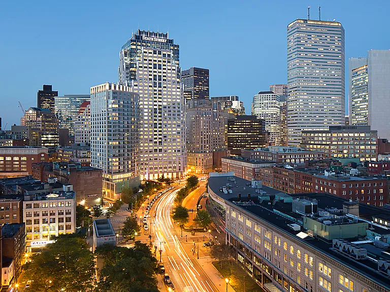 Enjoy beautiful views of the North side of downtown Boston