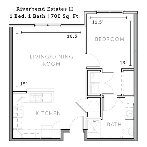 Floor plan 1 Bedroom