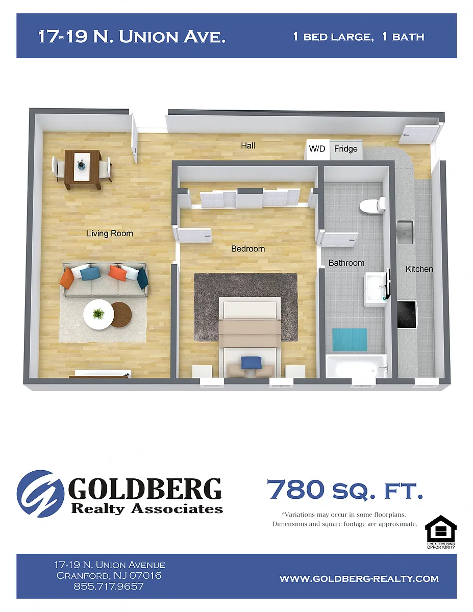 Floor plan One Bedroom Large