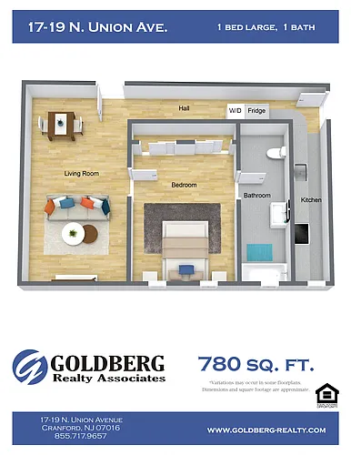 Floor plan One Bedroom Large