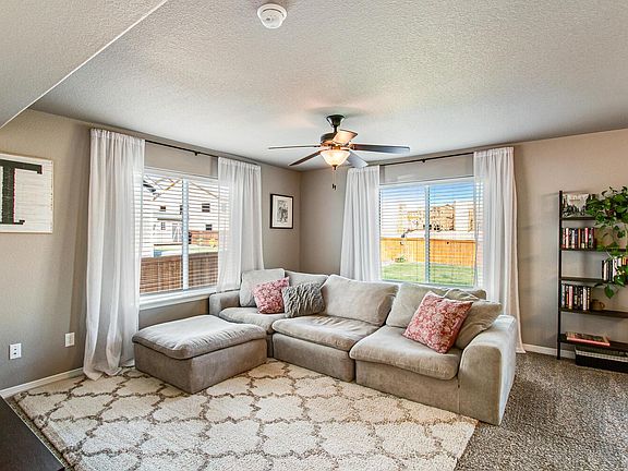 Large windows provide lots of light for the living room!