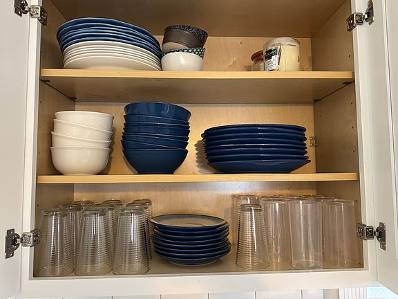 Fully stocked with dishes and small appliances