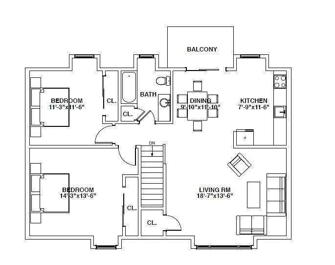 Floor plan 2 Bedroom