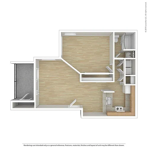 Floor plan 1x1C