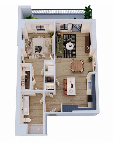 Floor plan 1 Bed/1 Bath-A5