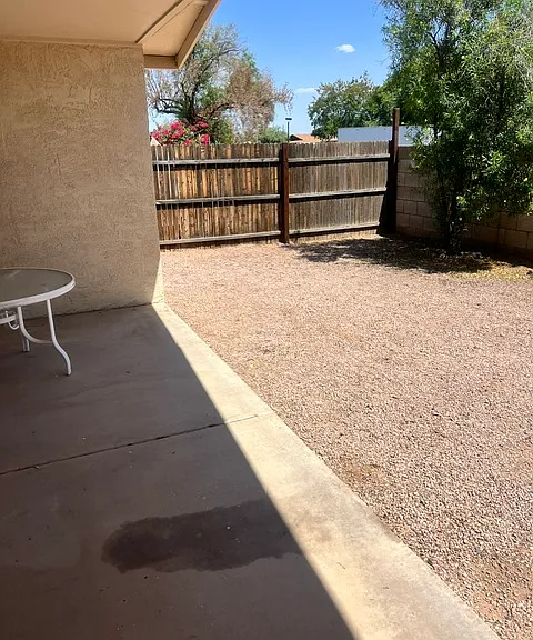 fenced in backyard