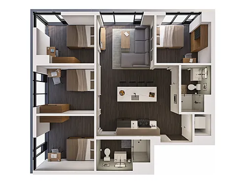 Floor plan 4 Bedroom A