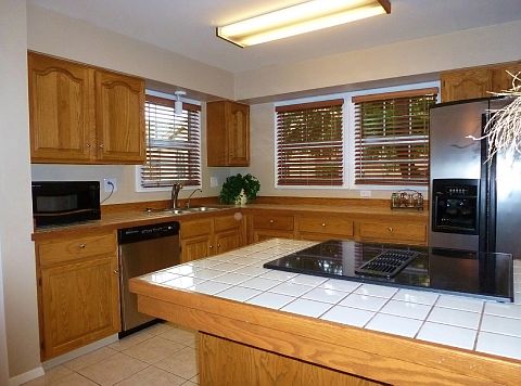 Kitchen with lots of windows