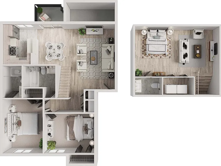 2x2.5 Loft | 2-Bedroom Floorplan 2x2.5 Loft | 2-Bedroom Floorplan
