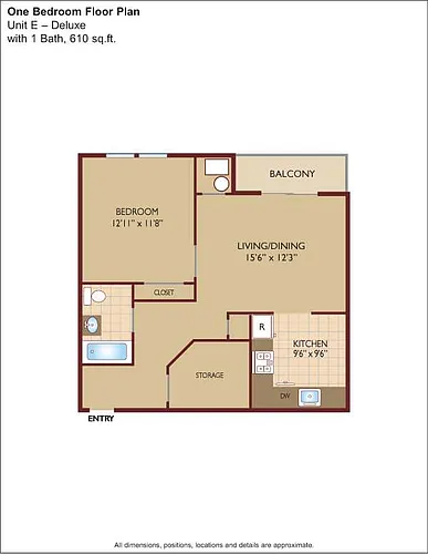 Floor plan $3.20/sq.ft. - Unit E - Deluxe