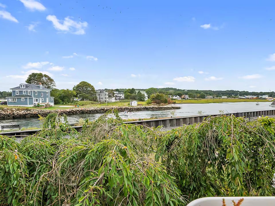 Enjoy views and meals from the private balcony overlooking the boats traveling through the channel