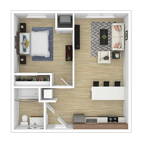 Floor plan 1BR-F