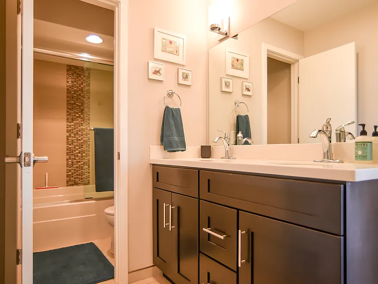 Bathroom with bathtub.