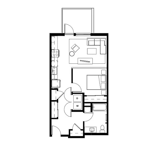 Floor plan One Bed 15