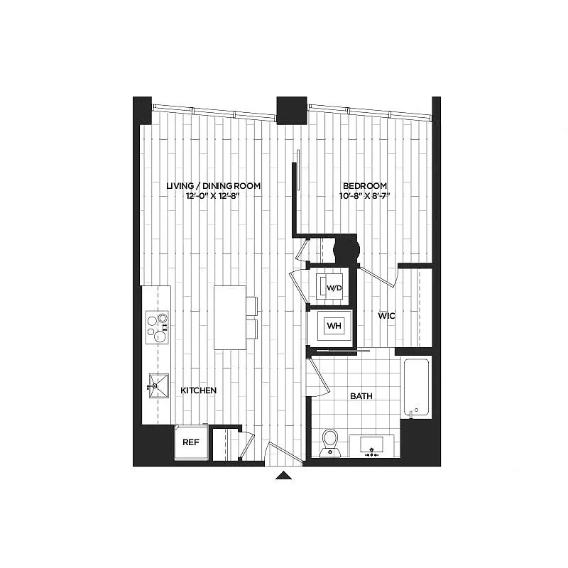 Floor plan 1 Bed - 1 Bath | A07