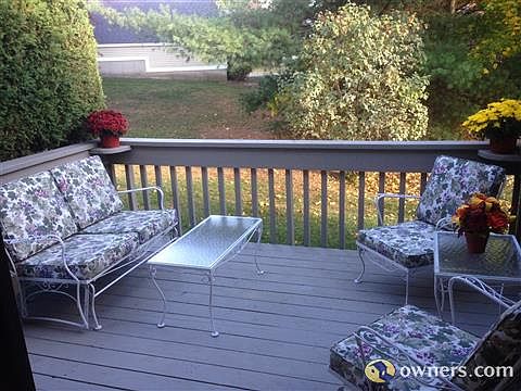 Deck overlooking private yard