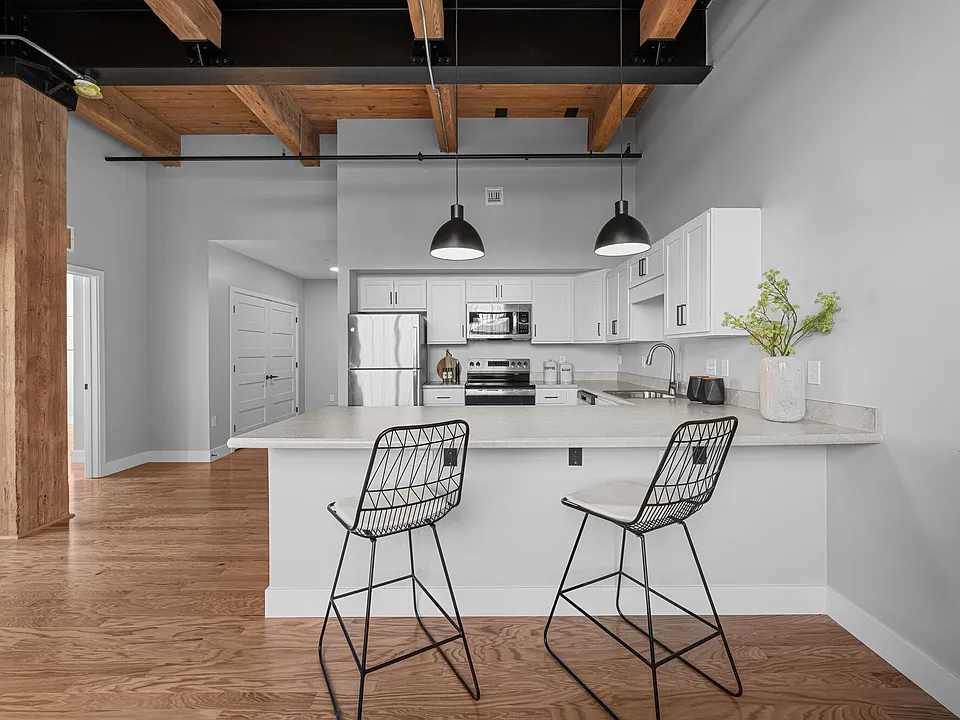 Open-concept kitchen and dining area