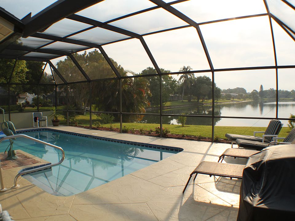 Pool area and lake view