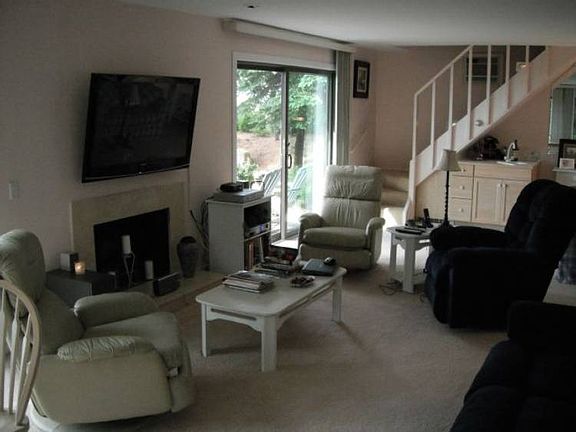 Living area with a fireplace