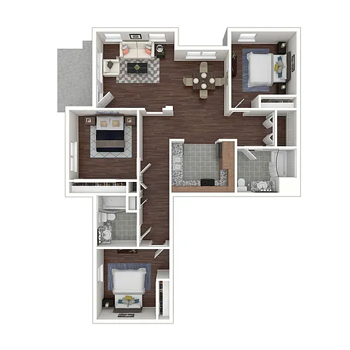 Floor plan The Sierra Nevada 3x2 Income Restricted