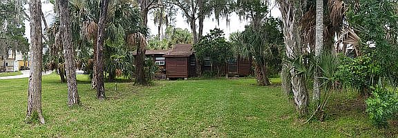 Front of very small cabin