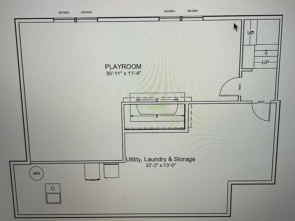 Lower level family room and laundry room