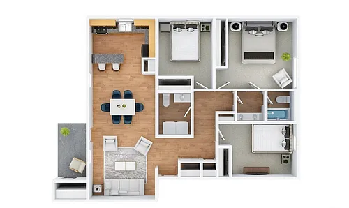Floor plan 3 Bedrooms, 2 Bathrooms