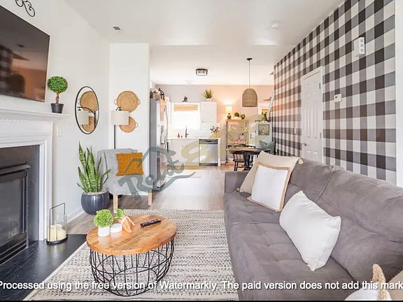 Living room into kitchen