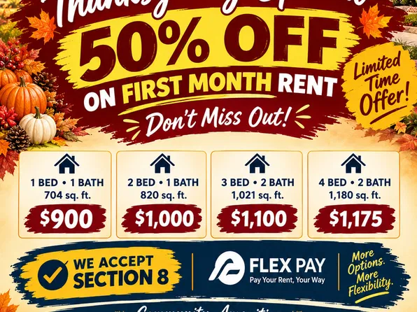 WACO APARTMENTS - 50% OFF 1st Month Rent, and Housing & Section 8 accepted